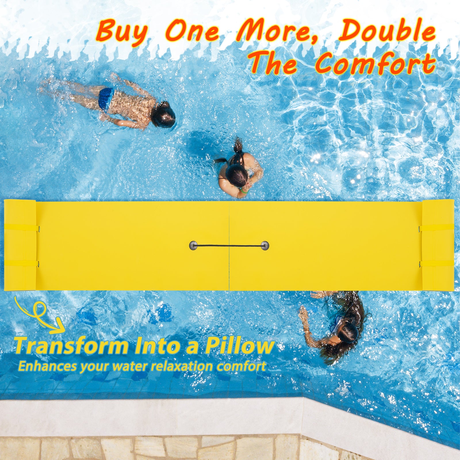 3-layer Tear-resistant Relaxing Foam Floating Pad, Yellow Swimming at Gallery Canada