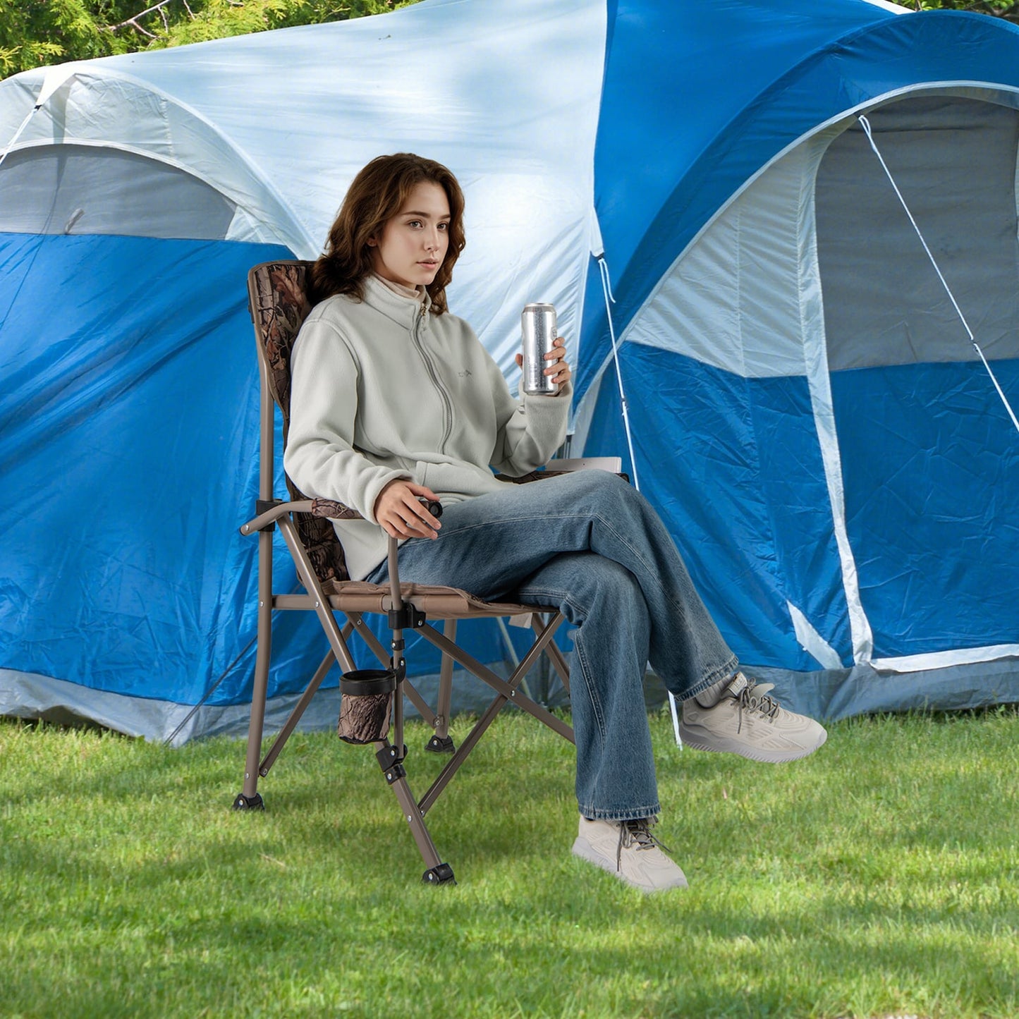 Portable Camping Chair, 400 Lbs, Brown Camping Furniture at Gallery Canada