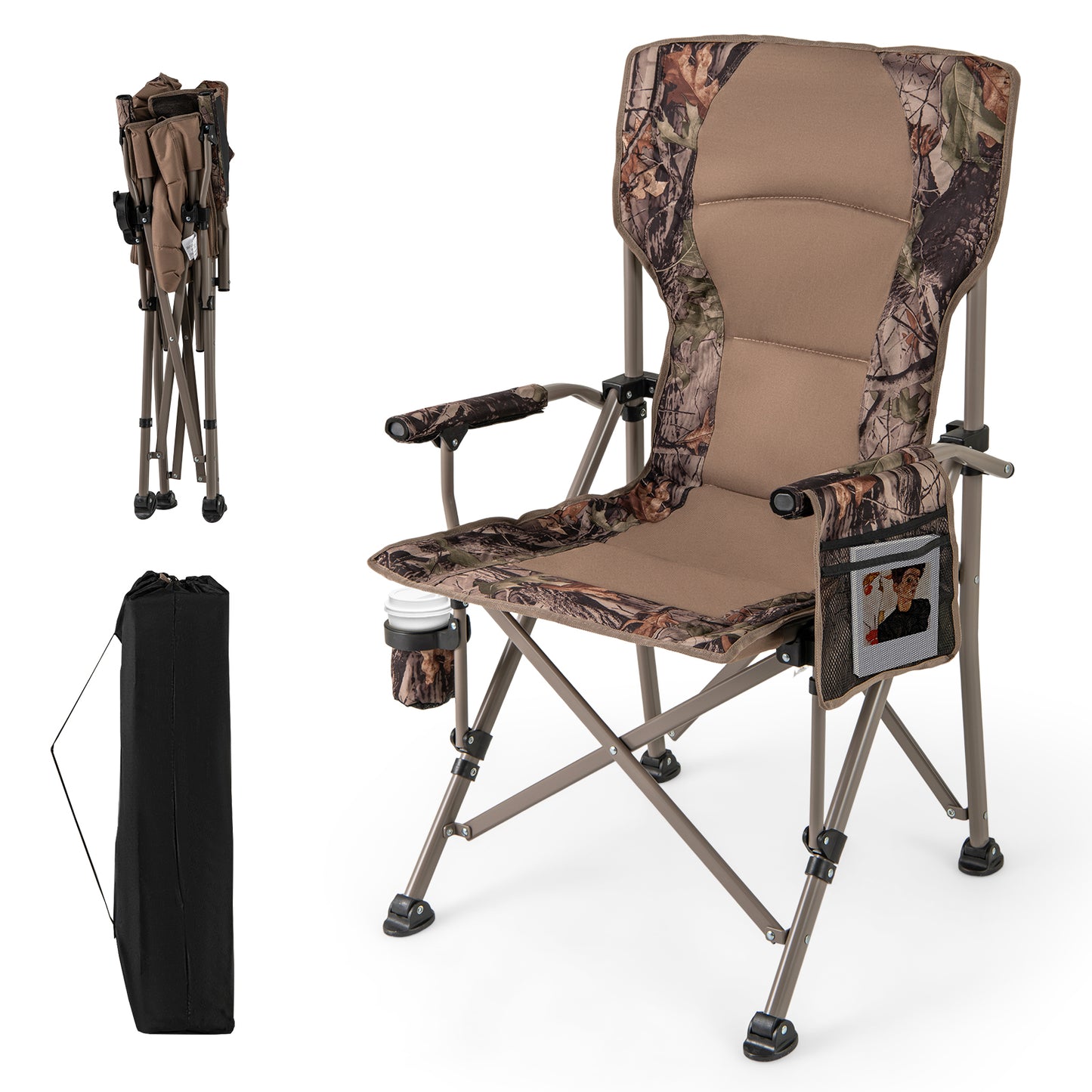Portable Camping Chair, 400 Lbs, Brown Camping Furniture Brown at Gallery Canada