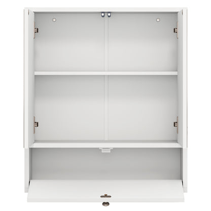 Bathroom Double Mirror Door Wall Mount Storage Wood Cabinet, White Wall Cabinets at Gallery Canada