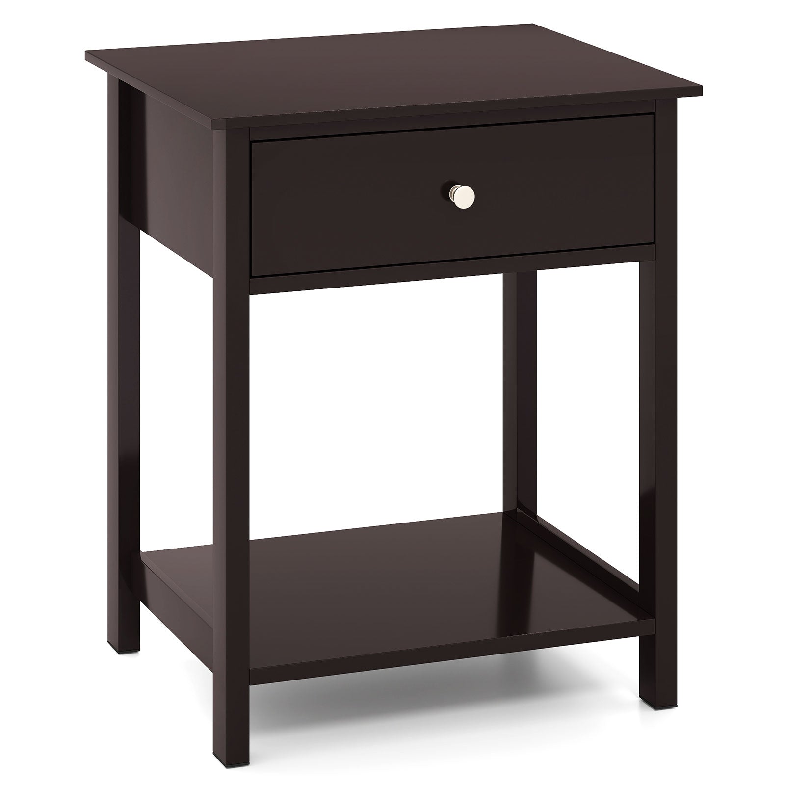Wooden Storage Shelf With Drawer, Brown Nightstands Brown at Gallery Canada