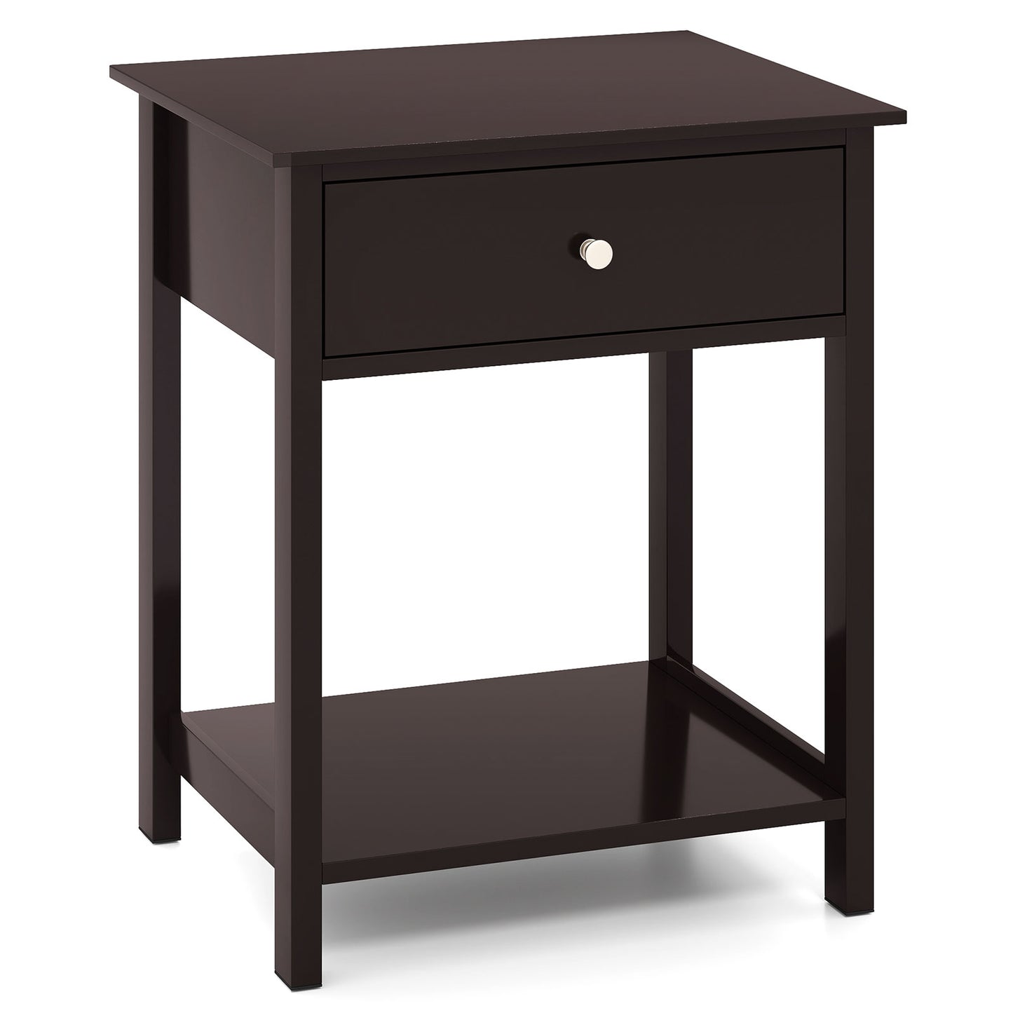 Wooden Storage Shelf With Drawer, Brown Nightstands Brown at Gallery Canada