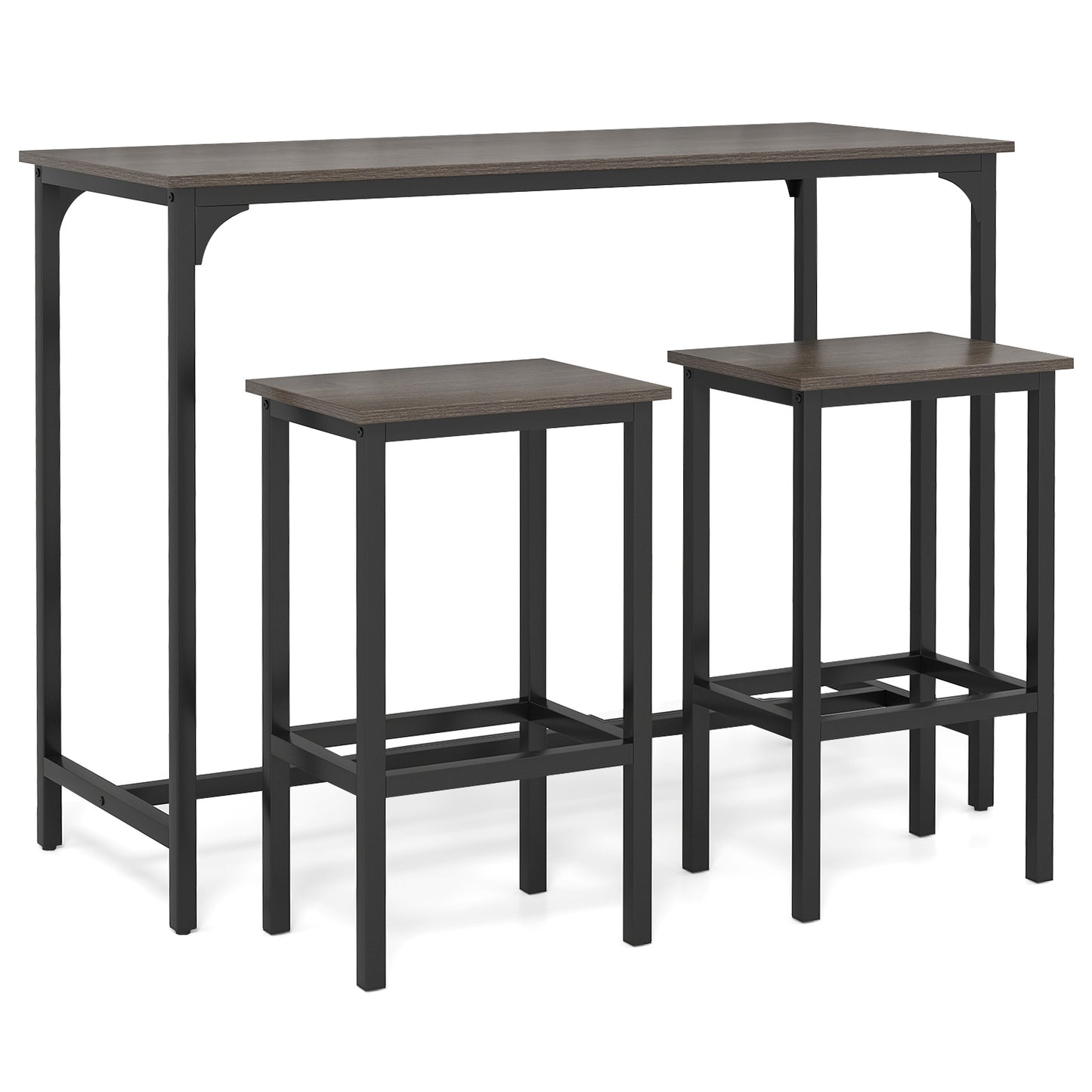 Industrial 3-Piece 47.5" Counter-Height Dining Table and 2 Bar Stools, Gray Dining Room Sets at Gallery Canada