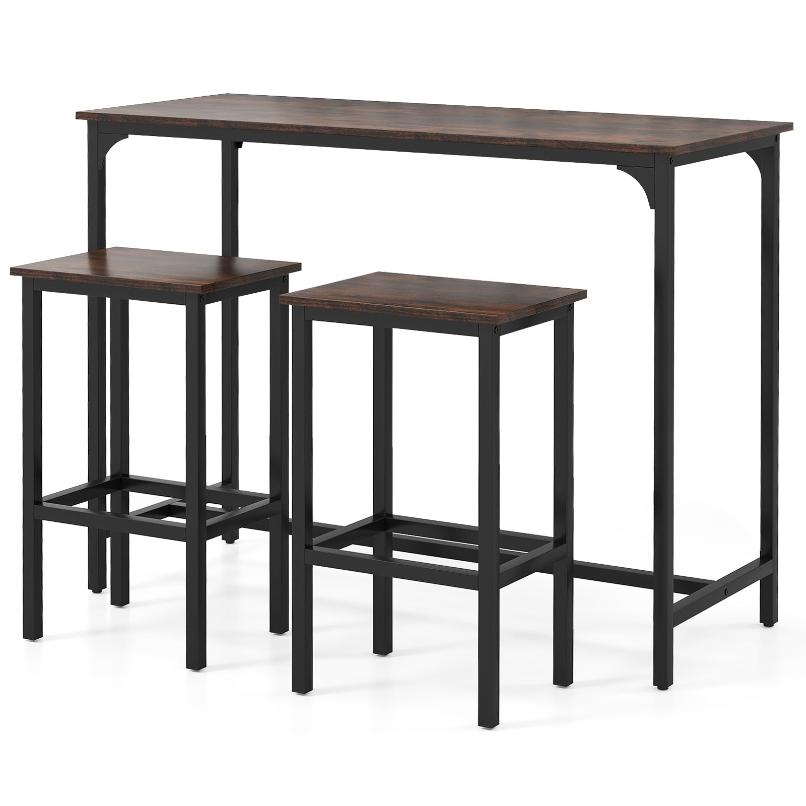 Industrial 3-Piece 47.5" Counter-Height Dining Table and 2 Bar Stools, Coffee Dining Room Sets at Gallery Canada