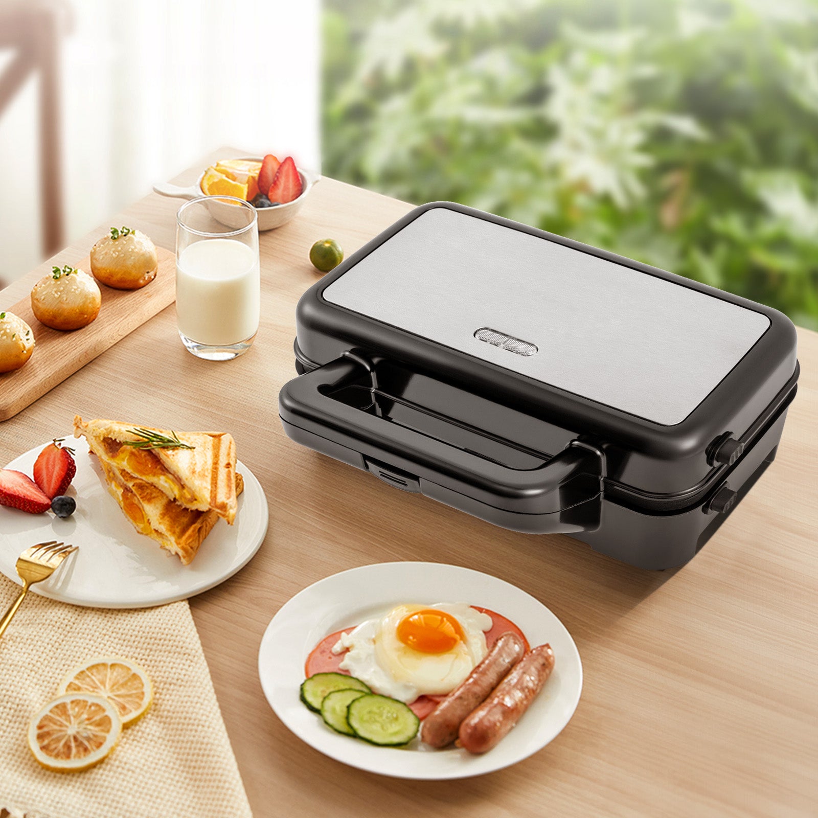 3-in-1 1082W Sandwich Maker with Removable Non-Stick Plates, Black Small Appliances at Gallery Canada
