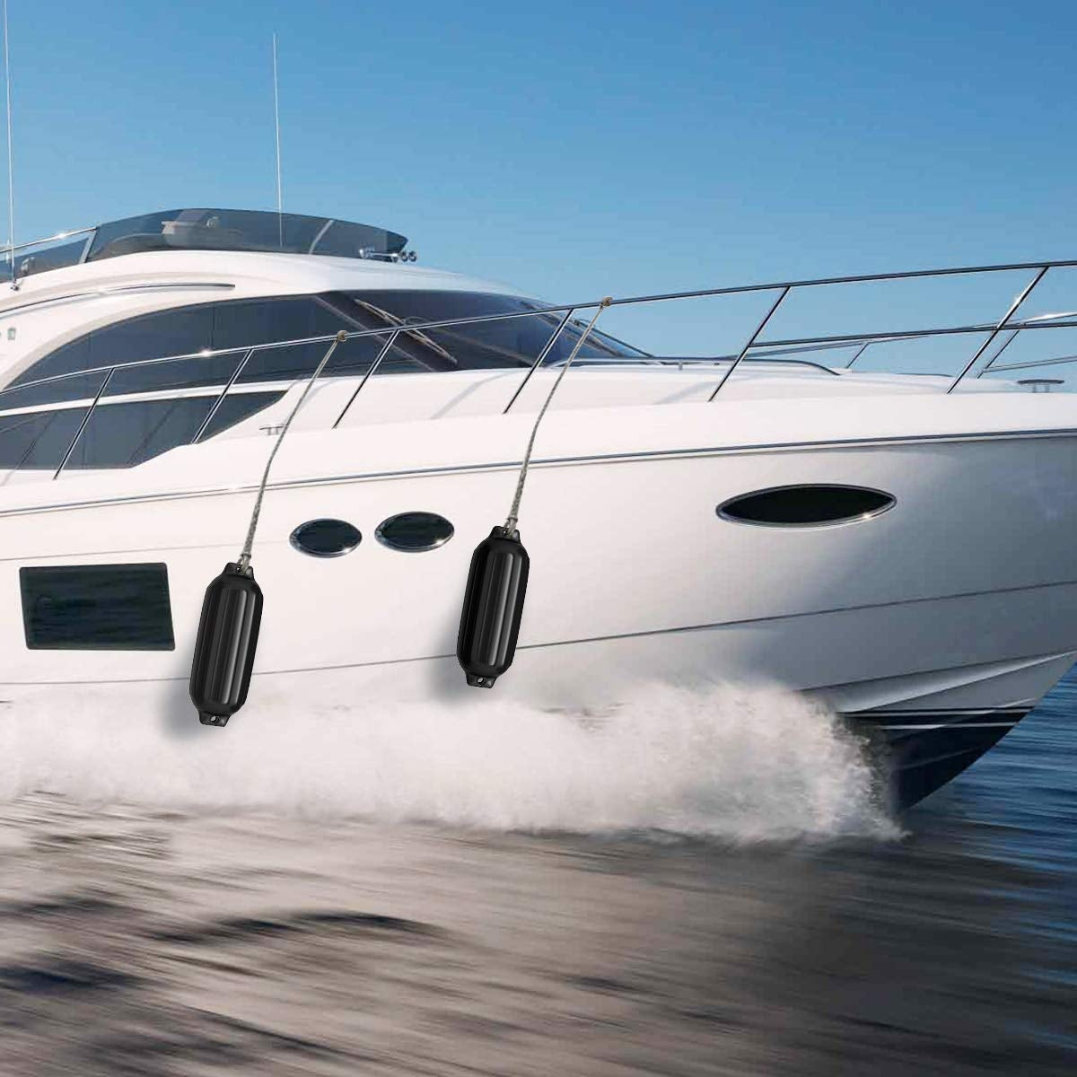 4 Ribbed Marine 8.5" x 27" Boat Fender Vinyl Bumper, Black Watercraft Parts & Accessories at Gallery Canada