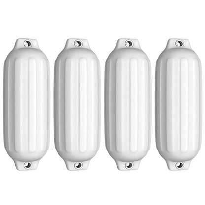 4 Ribbed Marine Boat Fender, 8.5" x 27", White