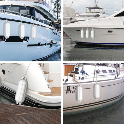 4 Ribbed Marine 8.5" x 27" Boat Fender Vinyl Bumper, White Watercraft Parts & Accessories at Gallery Canada