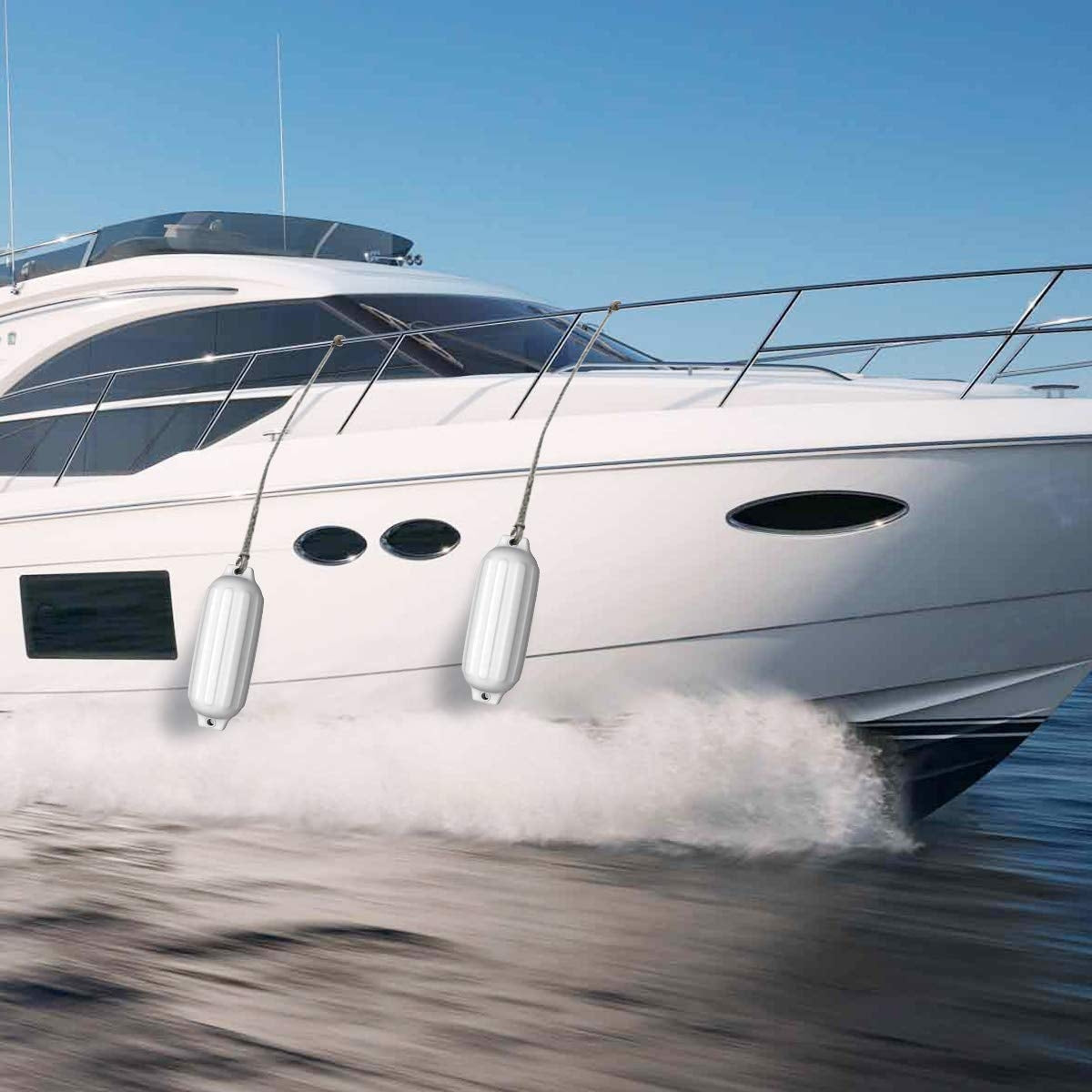 4 Ribbed Marine 8.5" x 27" Boat Fender Vinyl Bumper, White Watercraft Parts & Accessories at Gallery Canada