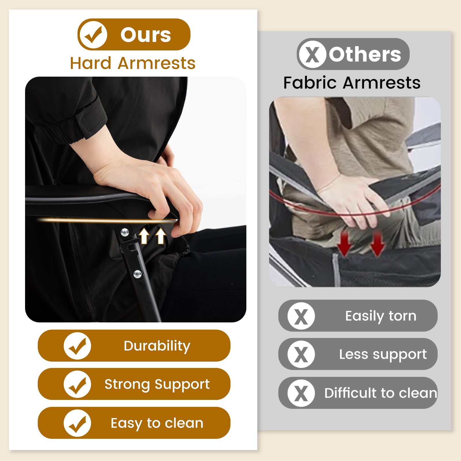 Foldable Rocking Padded Portable Camping Chair with Backrest and Armrest, Red Patio Rocking Chairs & Gliders at Gallery Canada