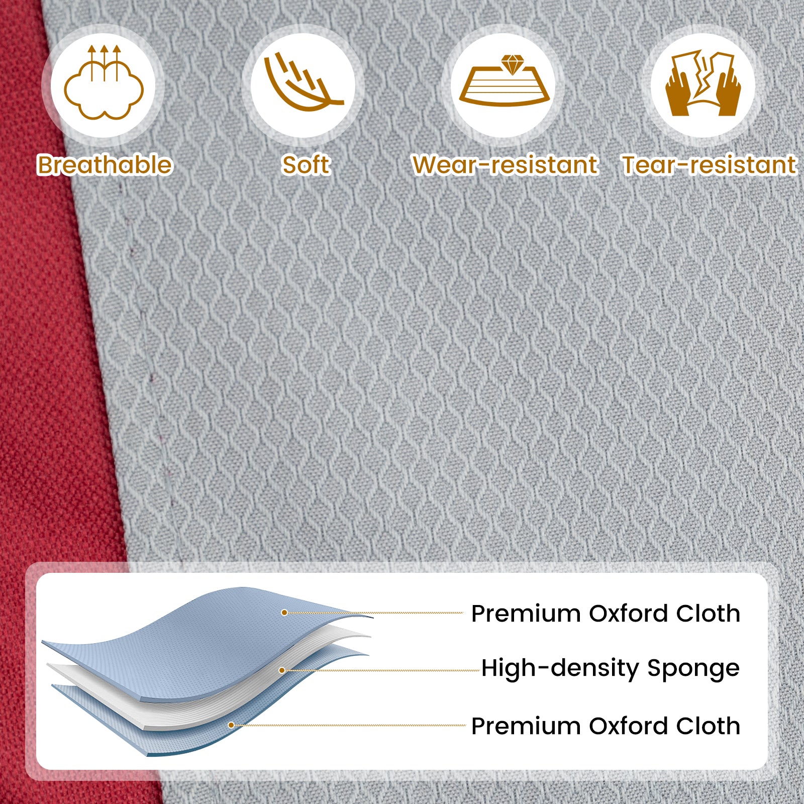 Foldable Rocking Padded Portable Camping Chair with Backrest and Armrest, Red Patio Rocking Chairs & Gliders at Gallery Canada