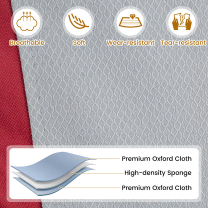 Foldable Rocking Padded Portable Camping Chair with Backrest and Armrest, Red Patio Rocking Chairs & Gliders at Gallery Canada