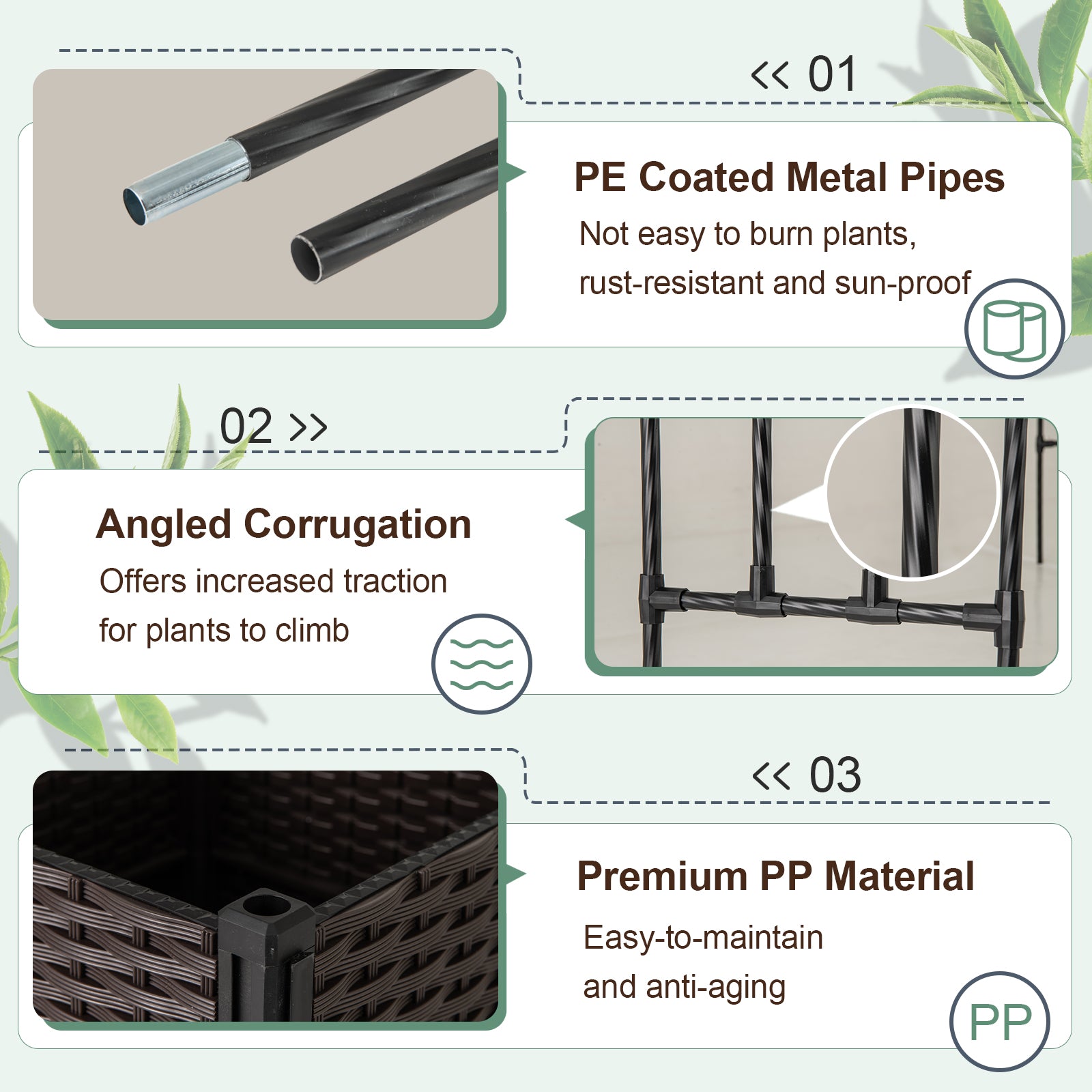 6.6 Feet Garden Arch Trellis with 2 Planter Boxes and Lockable Wheels, Black Outdoor Decor at Gallery Canada