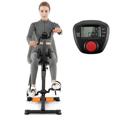 Adjustable LCD Pedal Exercise Bike, Yellow Exercise Bikes Yellow at Gallery Canada