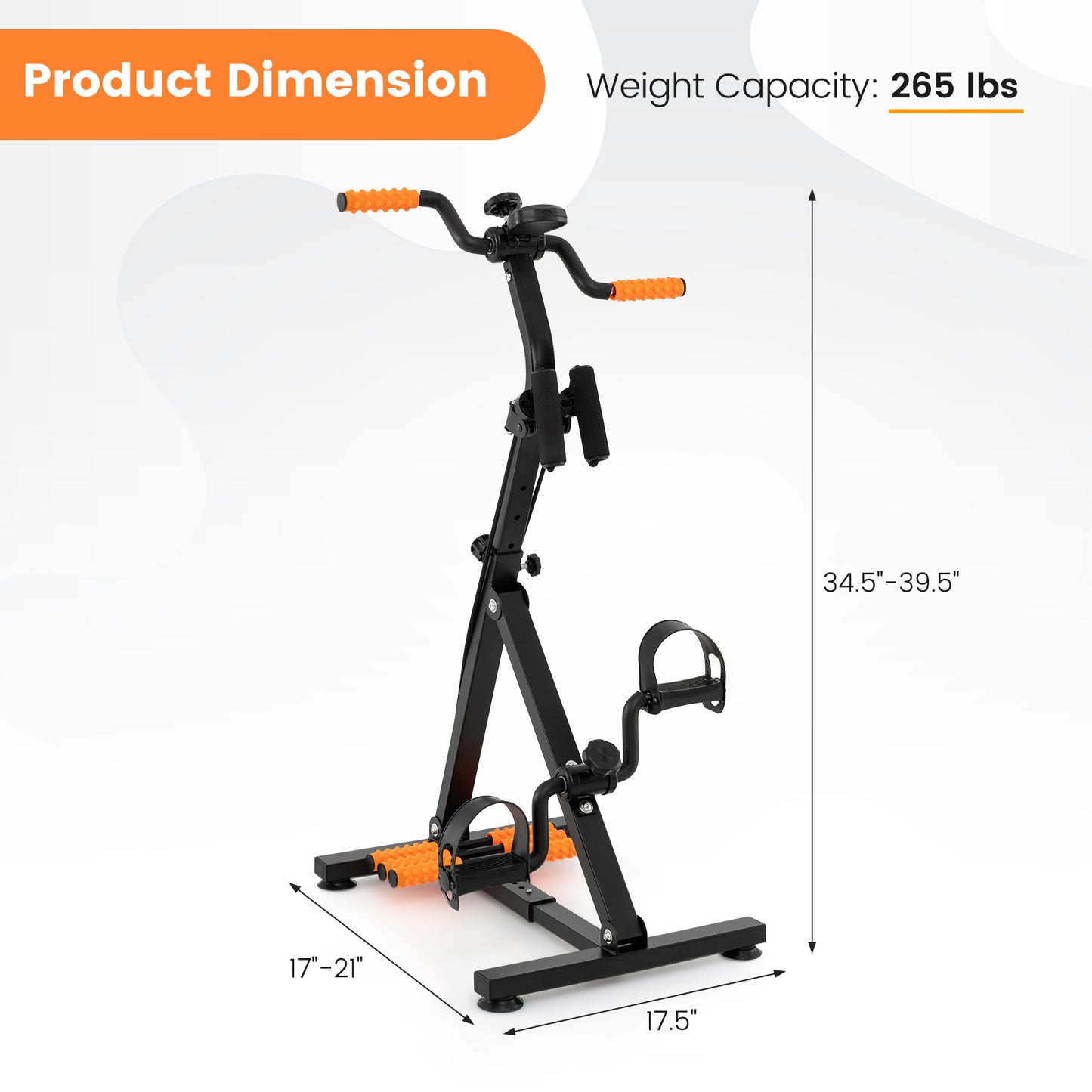 Adjustable LCD Pedal Exercise Bike with Massage, Yellow Exercise Bikes at Gallery Canada
