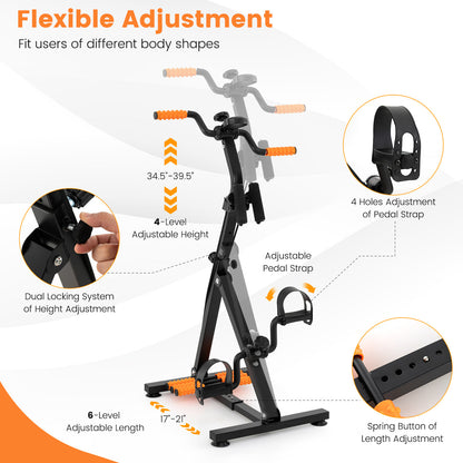 Adjustable LCD Pedal Exercise Bike with Massage, Yellow Exercise Bikes at Gallery Canada
