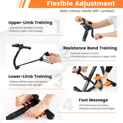 Adjustable LCD Pedal Exercise Bike with Massage, Yellow Exercise Bikes at Gallery Canada