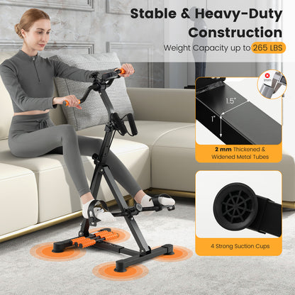 Adjustable LCD Pedal Exercise Bike with Massage, Yellow Exercise Bikes at Gallery Canada