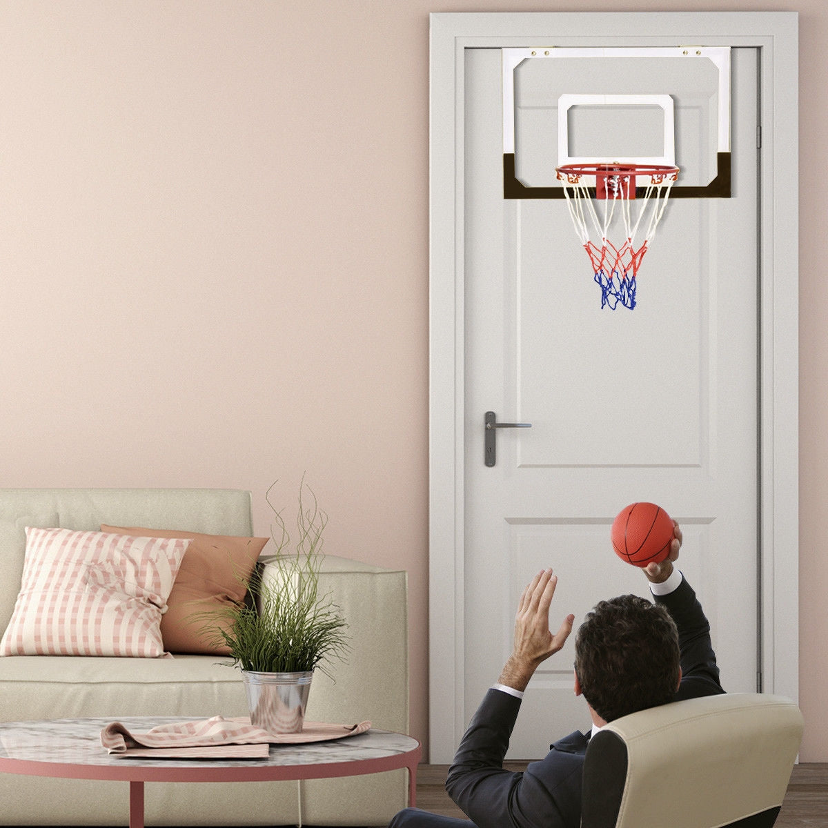 Over-The-Door Mini Basketball Hoop Includes Basketball and 2 Nets, Multicolor Sport Equipments at Gallery Canada