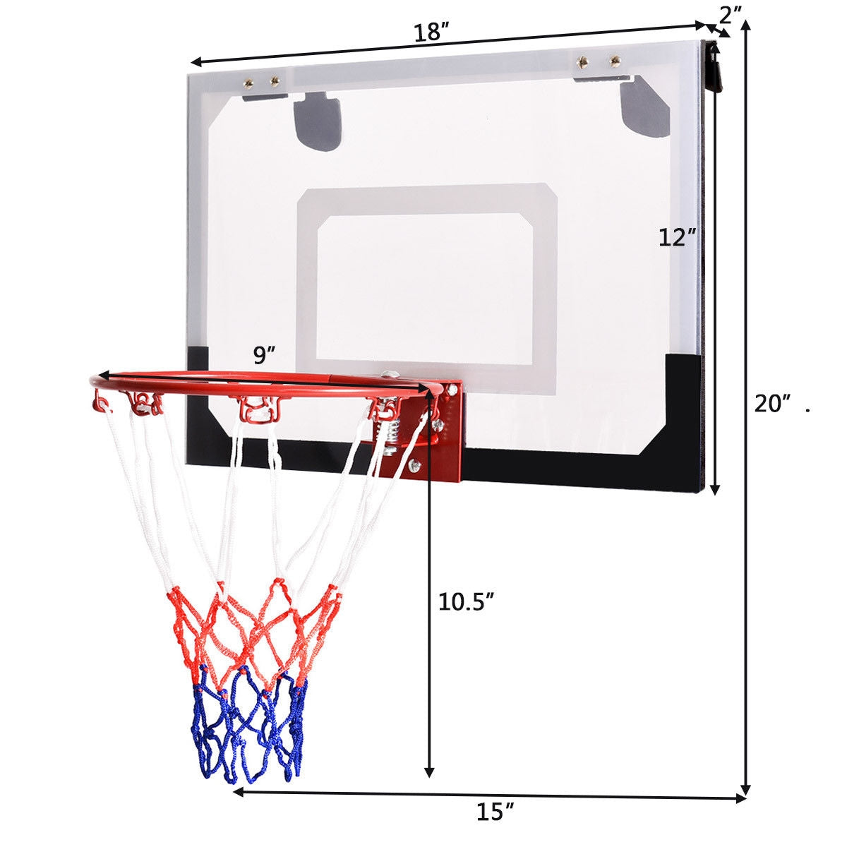 Over-The-Door Mini Basketball Hoop Includes Basketball and 2 Nets, Multicolor Sport Equipments at Gallery Canada