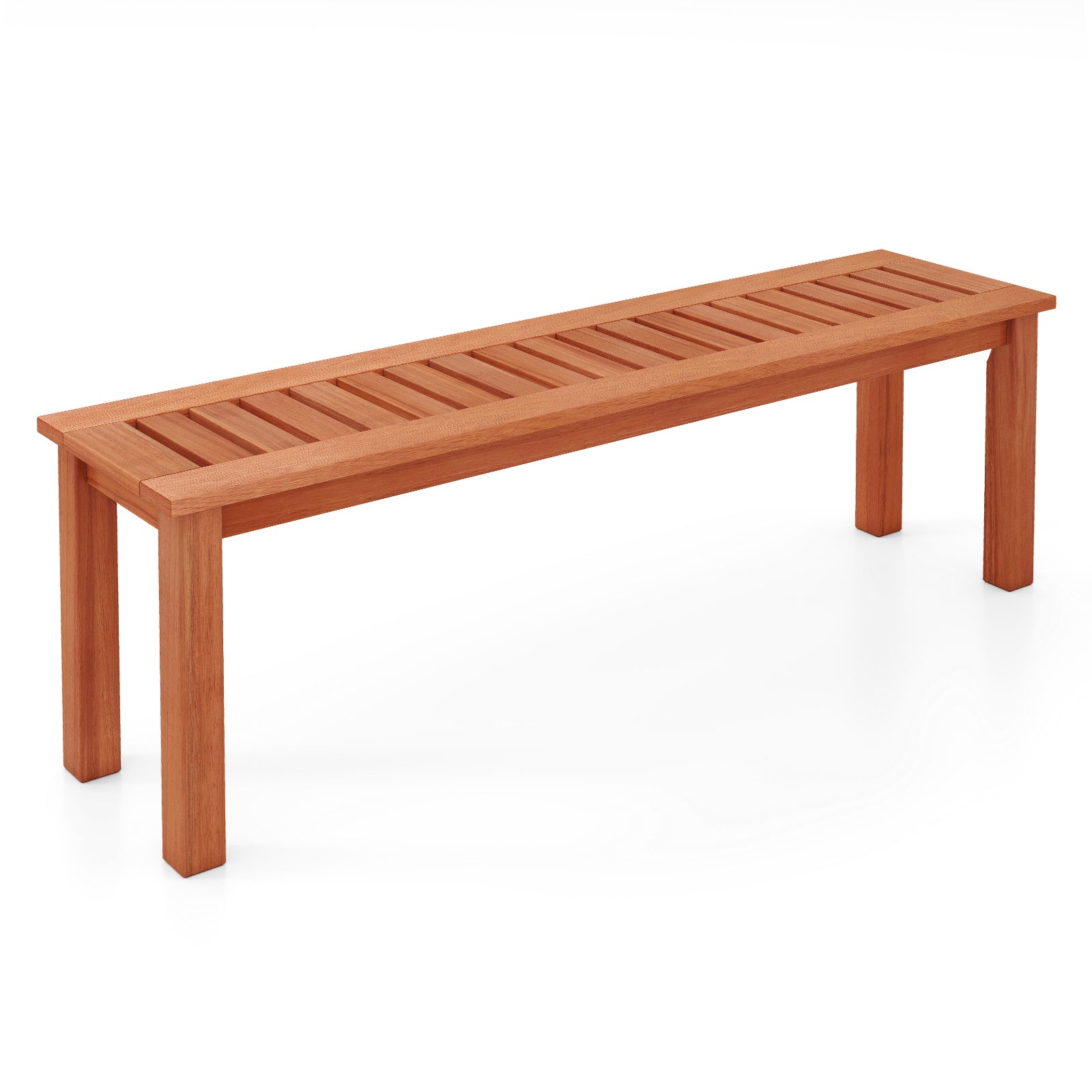 47 Inch Wood Bench, Slatted Seat, 2-Person, Teak Outdoor Benches at Gallery Canada