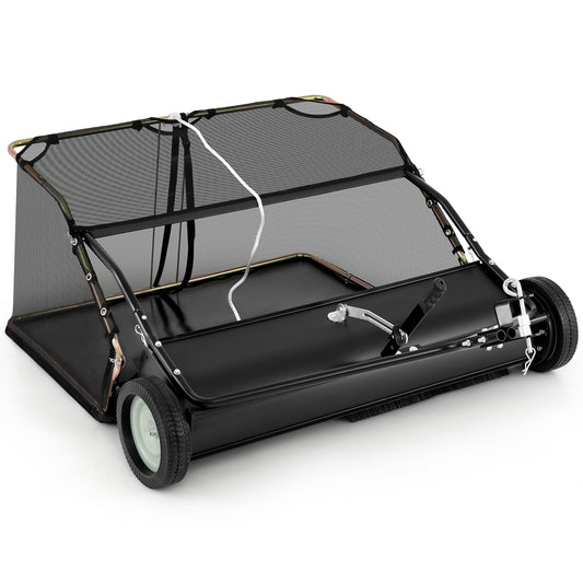 42 Inch Tow-Behind Lawn Sweeper, 26/27 Cu.FT Hopper Bag, Black Lawn Care Tools 42 Inch at Gallery Canada
