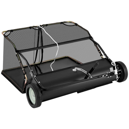 42 Inch Tow-Behind Lawn Sweeper, 26/27 Cu.FT Hopper Bag, Black Lawn Care Tools at Gallery Canada