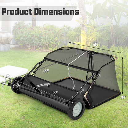42 Inch Tow-Behind Lawn Sweeper, 26/27 Cu.FT Hopper Bag, Black Lawn Care Tools at Gallery Canada