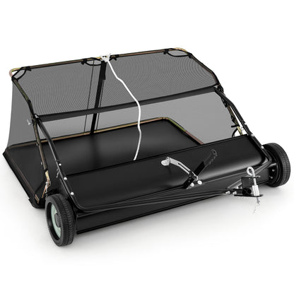 48 Inch Tow-Behind Lawn Sweeper, 26/27 Cu.FT Hopper Bag, Black Lawn Care Tools 48 Inch at Gallery Canada