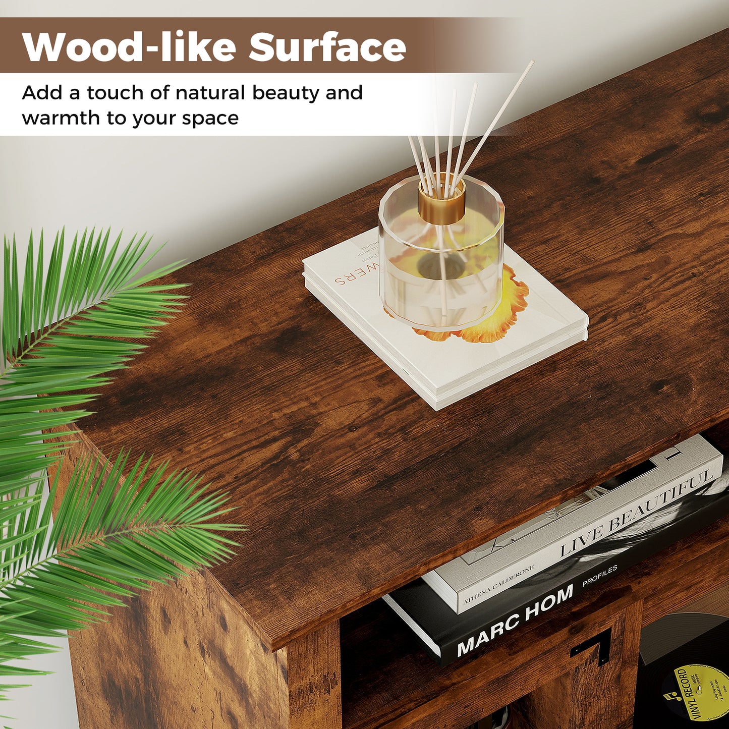 TV Stand with LED Lights and Remote Control, Rustic Brown Entertainment Centers & TV Stands at Gallery Canada