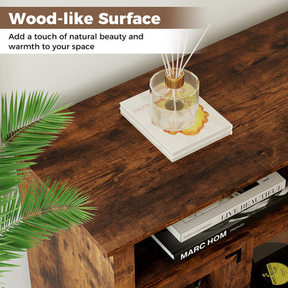 TV Stand with LED Lights and Remote Control, Rustic Brown Entertainment Centers & TV Stands at Gallery Canada