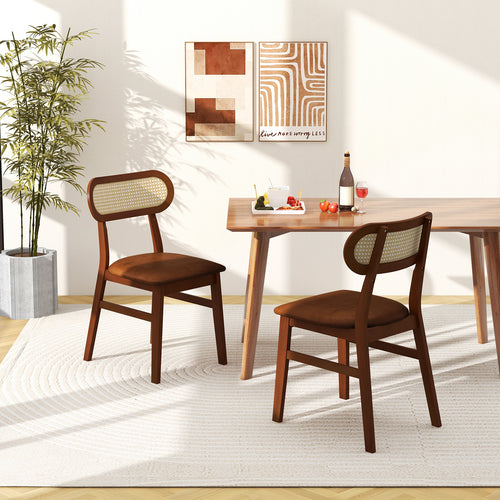 Mid Century Wood Dining Chairs Set of 2, Indoor