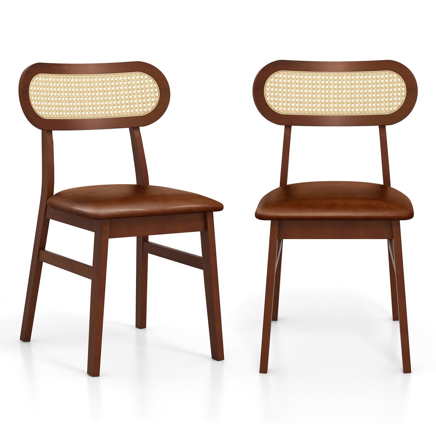 Mid Century Wood Dining Chairs Set of 2, Indoor Dining Chairs Coffee at Gallery Canada