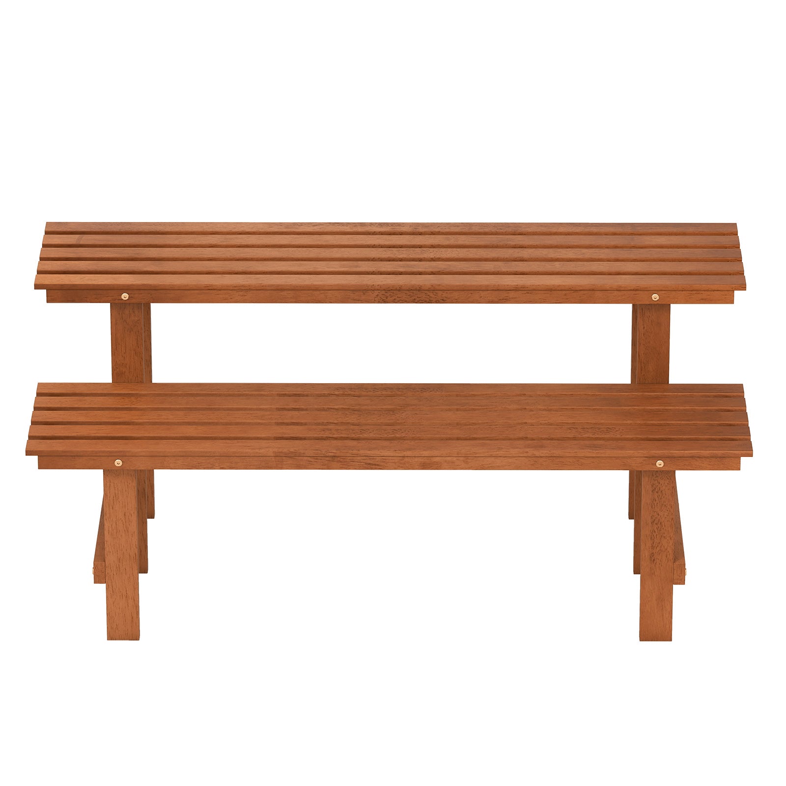 2-Tier Wood Plant Stand Ladder Plant Shelf for Indoor Outdoor, Brown Plant Stands at Gallery Canada