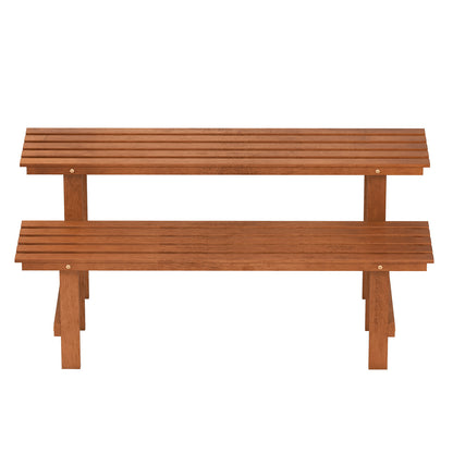 2-Tier Wood Plant Stand Ladder Plant Shelf for Indoor Outdoor, Brown Plant Stands at Gallery Canada