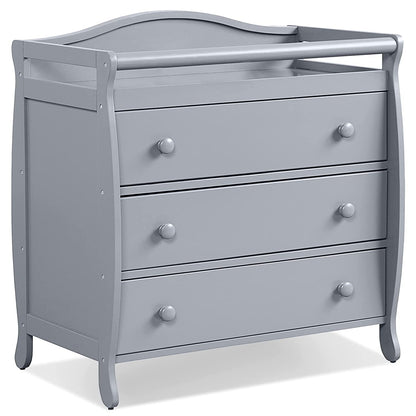 Baby Changing Table, 3 Drawers, Safety Belt, Gray Changing Tables Gray at Gallery Canada