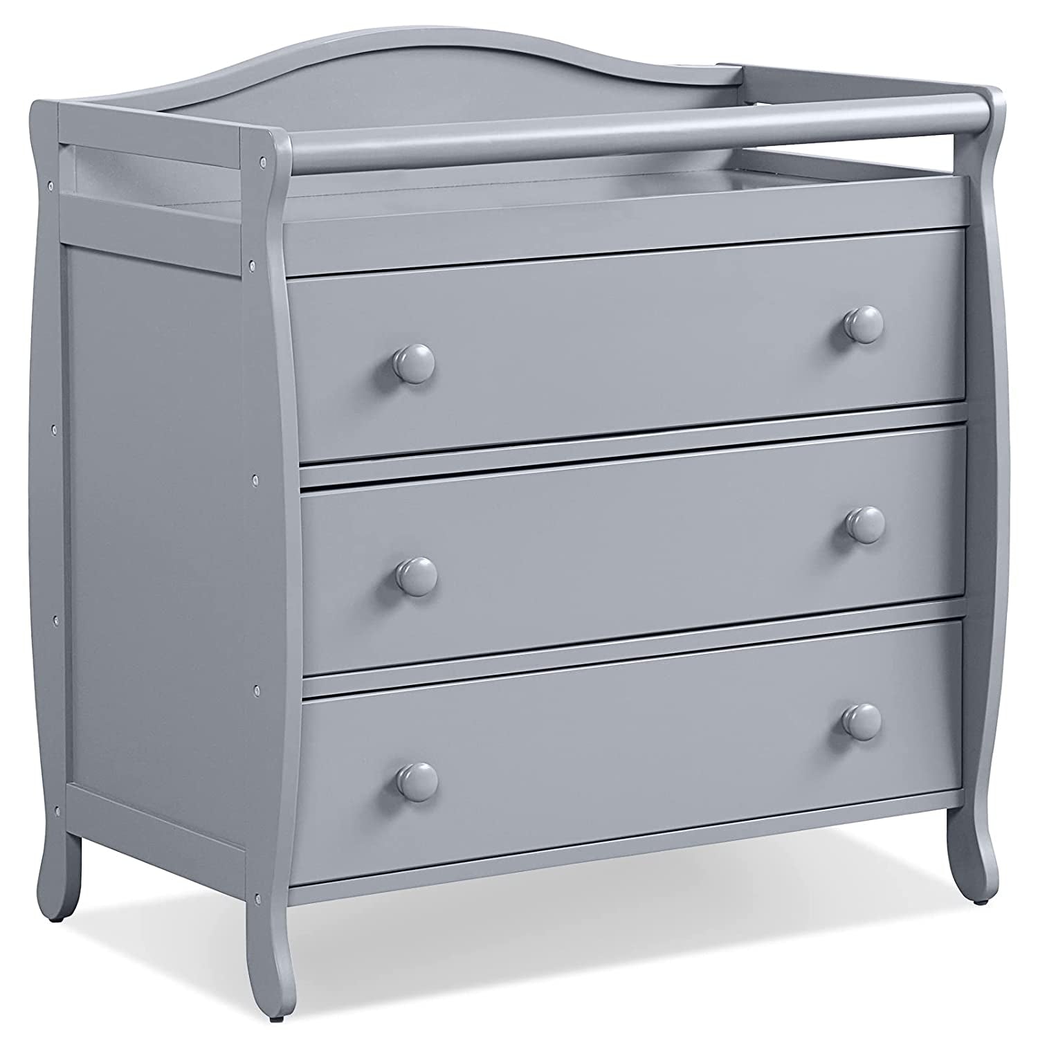 Baby Changing Table Infant Diaper with 3 Drawers and Safety Belt, Gray Changing Tables at Gallery Canada