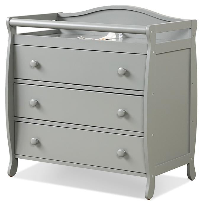 Baby Changing Table Infant Diaper with 3 Drawers and Safety Belt, Gray Changing Tables at Gallery Canada