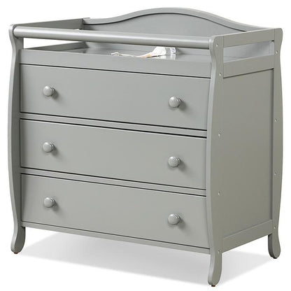 Baby Changing Table Infant Diaper with 3 Drawers and Safety Belt, Gray Changing Tables at Gallery Canada