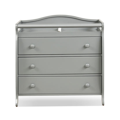 Baby Changing Table Infant Diaper with 3 Drawers and Safety Belt, Gray Changing Tables at Gallery Canada