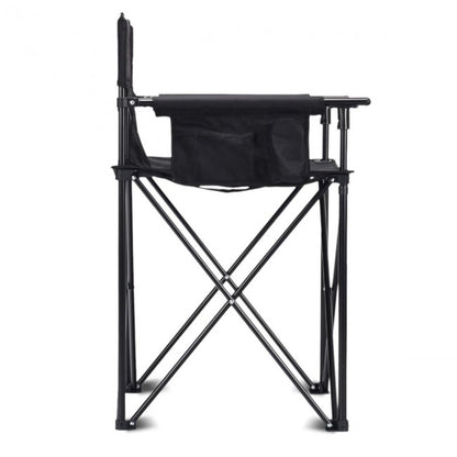 Portable 38 Inch Oversized High Camping Fishing Folding Chair, Black Camping Furniture at Gallery Canada
