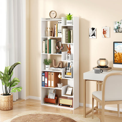 6-Tier Bookshelf Wooden Bookcase with 2 Anti-Tipping Kits Open Display Shelf, White Bookcases at Gallery Canada