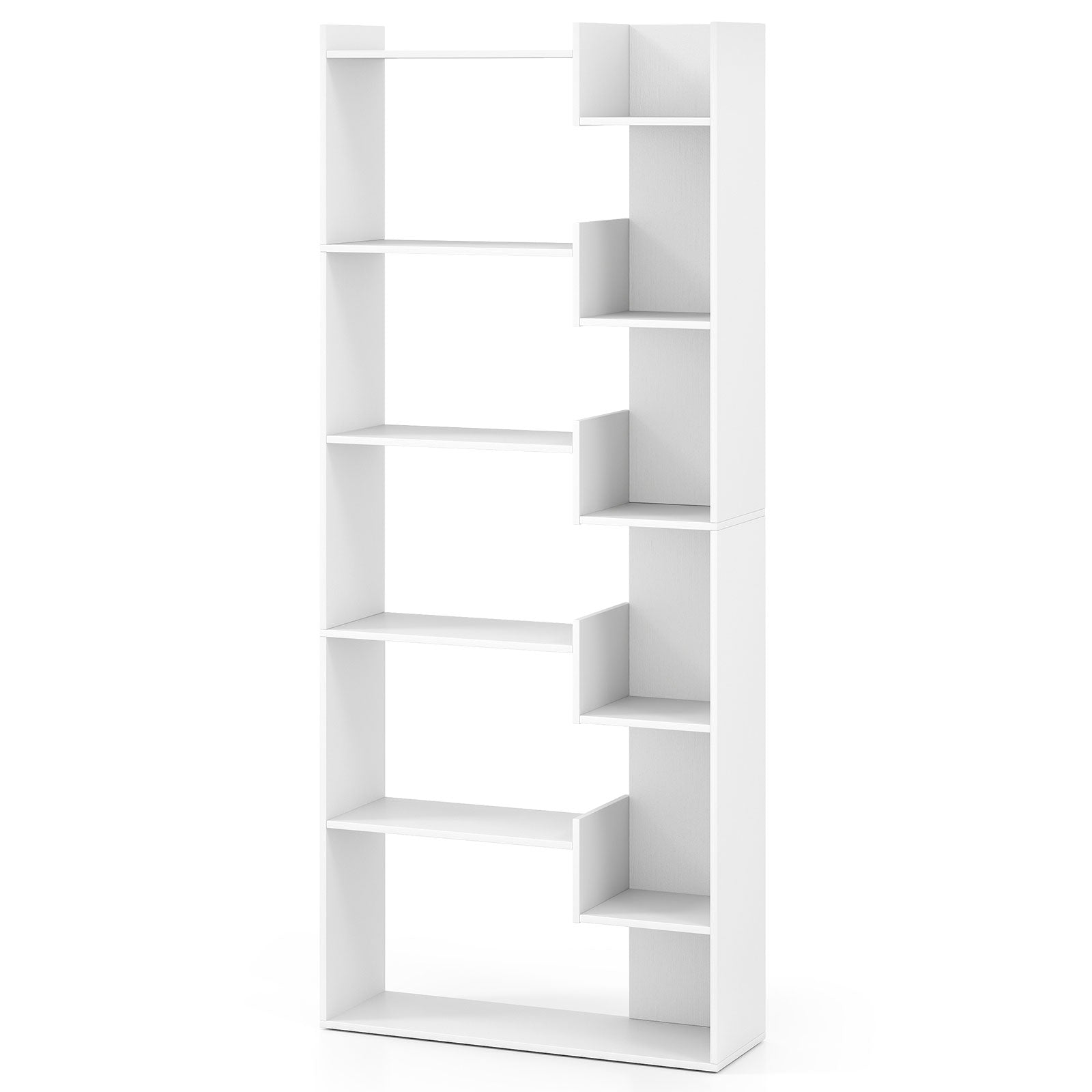 6-Tier Bookshelf Wooden Bookcase with 2 Anti-Tipping Kits Open Display Shelf, White Bookcases White at Gallery Canada