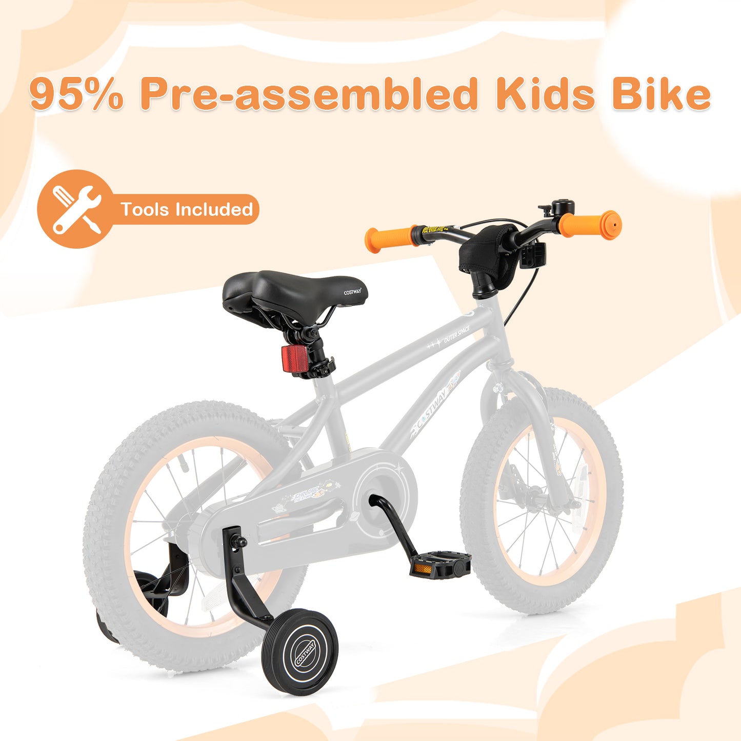14-Inch Kids Bike Sport Bicycle for 3-5 Years Old with Adjustable Seat-14 inches, Black Kids Bike at Gallery Canada