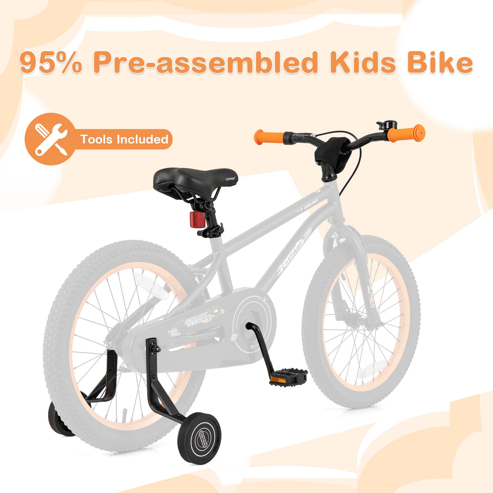 18-Inch Kids Bike Sport Bicycle for 4-8 Years Old with Adjustable Seat-18 inches, Black Kids Bike at Gallery Canada