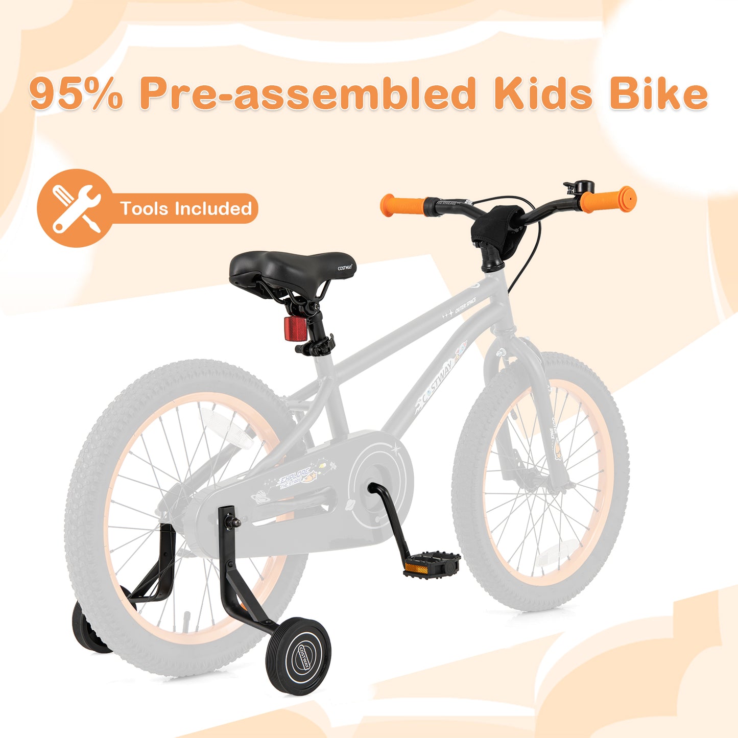 18-Inch Kids Bike Sport Bicycle for 4-8 Years Old with Adjustable Seat-18 inches, Black Kids Bike at Gallery Canada