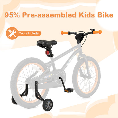 18-Inch Kids Bike Sport Bicycle for 4-8 Years Old with Adjustable Seat-18 inches, Black Kids Bike at Gallery Canada