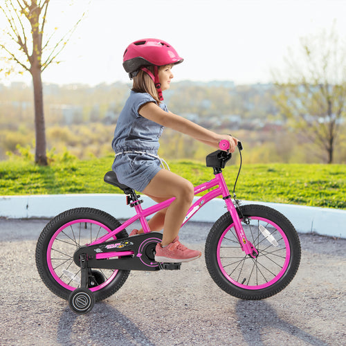 16-Inch Kids Bike for 4-7 Years Old Adjustable with Removable Training Wheels-16 inches, Pink
