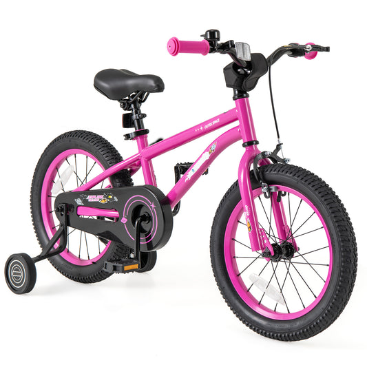 16-Inch Kids Bike for 4-7 Years Old Adjustable with Removable Training Wheels-16 inches, Pink Kids Bike Pink at Gallery Canada