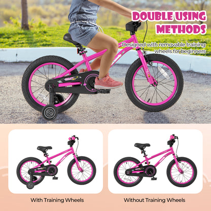 16-Inch Kids Bike for 4-7 Years Old Adjustable with Removable Training Wheels-16 inches, Pink Kids Bike at Gallery Canada